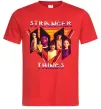 Мужская футболка Stranger things герої Красный фото