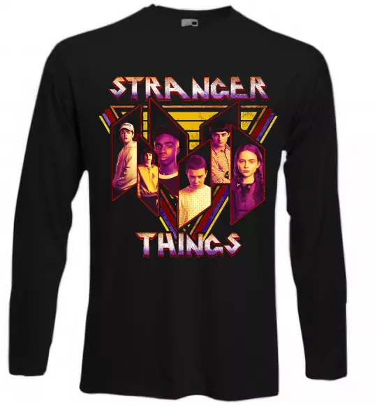 Лонгслив Stranger things герої Черный фото