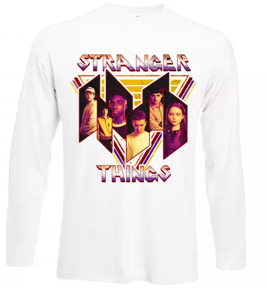 Лонгслив Stranger things герої Белый фото