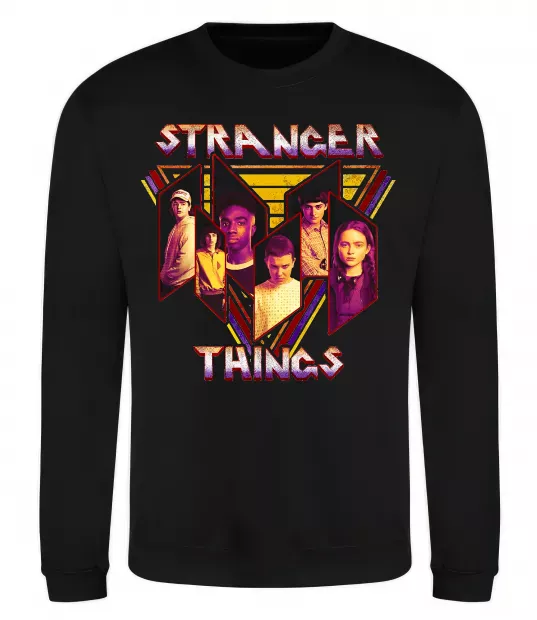 Світшот Stranger things герої Чорний фото