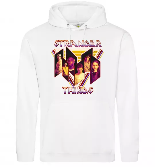 Чоловіча толстовка (худі) Stranger things герої Білий фото