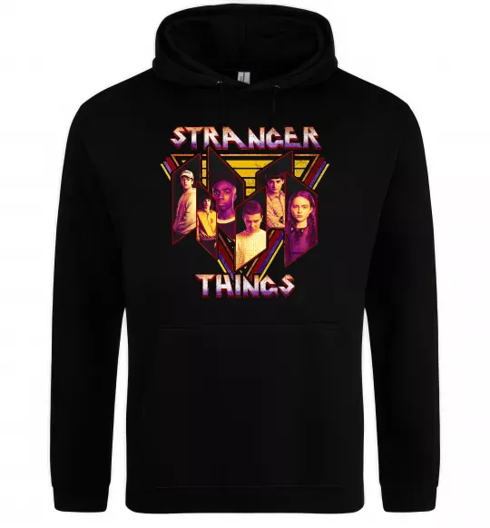 Женская толстовка (худи) Stranger things герої Черный фото