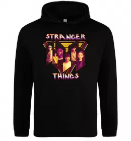 Женская толстовка (худи) Stranger things герої Черный фото