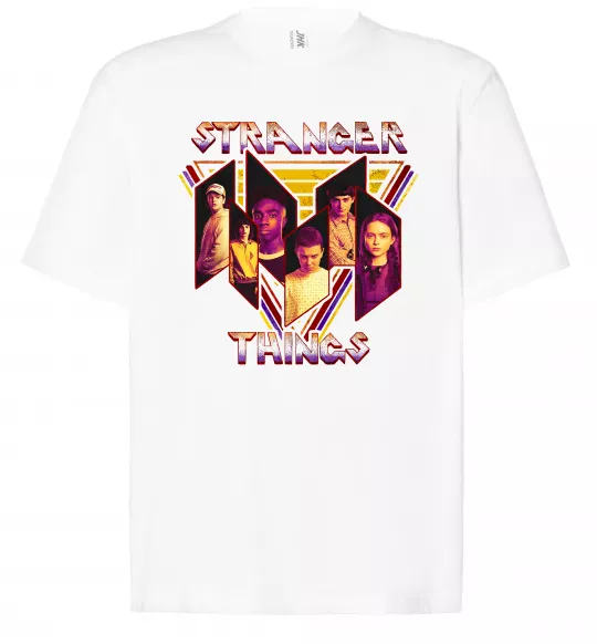 Футболка Оверсайз Stranger things герої Белый фото