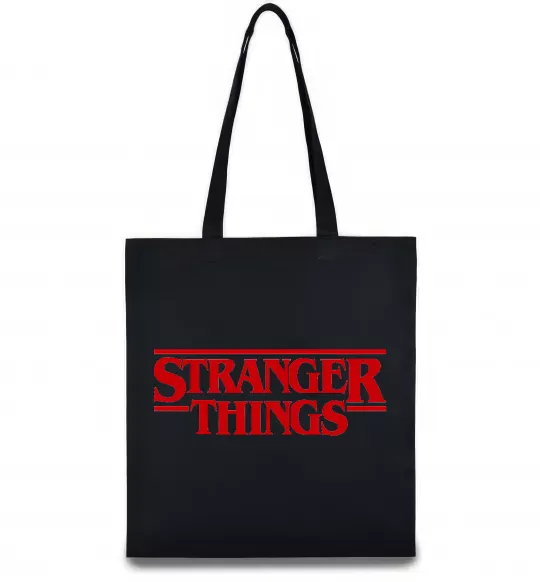 Эко-сумка Stranger things logo Черный фото