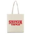 Эко-сумка Stranger things logo Бежевый фото