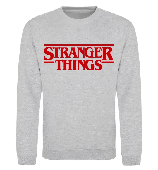 Свитшот Stranger things logo Серый меланж фото