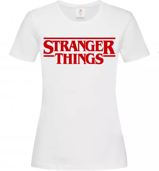 Женская футболка Stranger things logo Белый фото