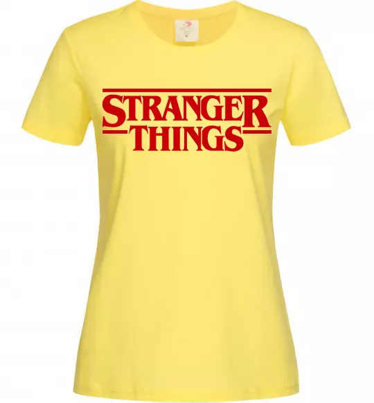 Женская футболка Stranger things logo Лимонный фото
