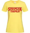 Женская футболка Stranger things logo Лимонный фото