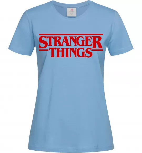 Женская футболка Stranger things logo Голубой фото