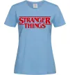 Женская футболка Stranger things logo Голубой фото