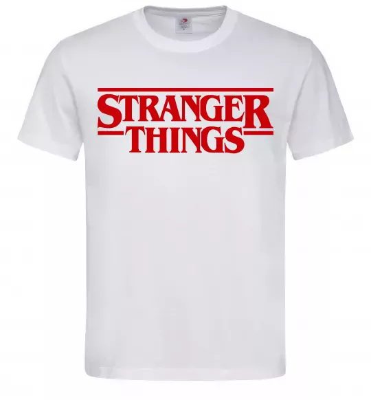 Мужская футболка Stranger things logo Белый фото