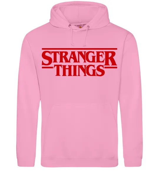 Чоловіча толстовка (худі) Stranger things logo Рожевий фото