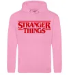 Чоловіча толстовка (худі) Stranger things logo Рожевий фото