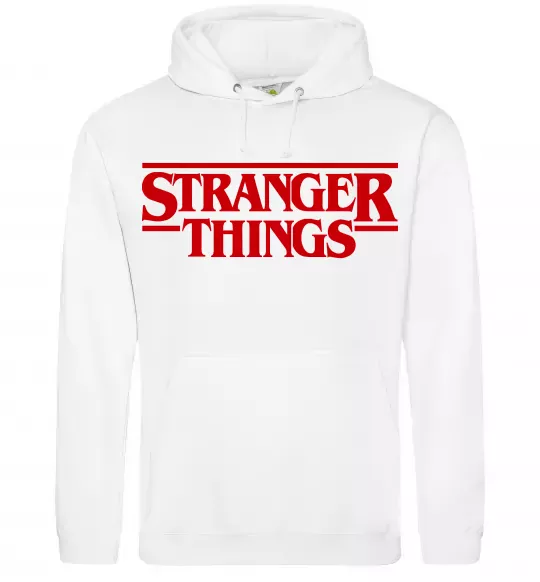 Мужская толстовка (худи) Stranger things logo Белый фото