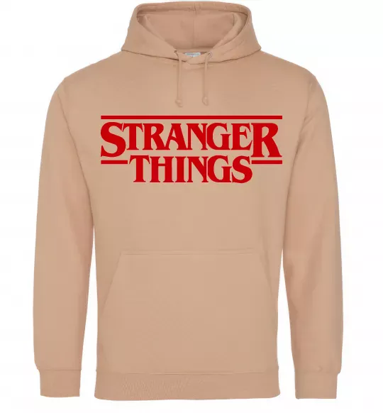 Женская толстовка (худи) Stranger things logo Песочный фото