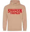Женская толстовка (худи) Stranger things logo Песочный фото