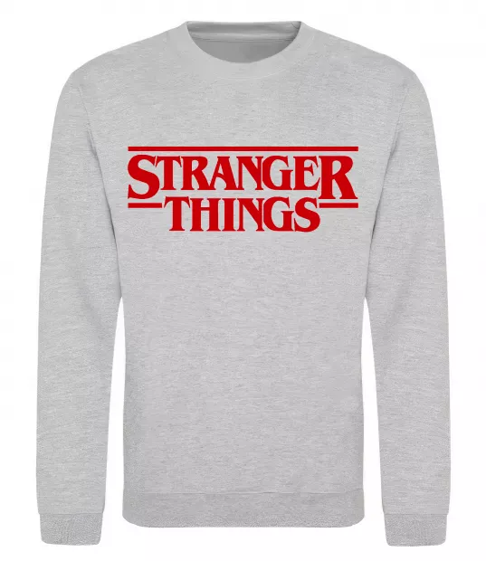 Свитшот Stranger things logo Серый меланж фото