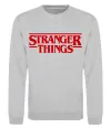 Свитшот Stranger things logo Серый меланж фото