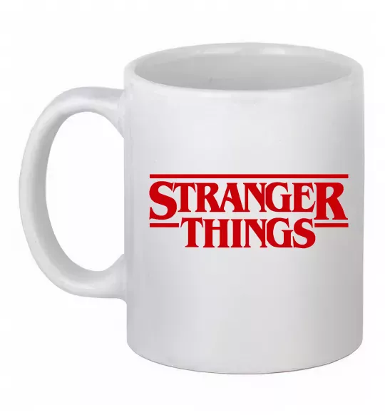 Чашка керамическая Stranger things logo Белый фото