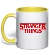 Чашка с цветной ручкой Stranger things logo Солнечно желтый Чашка с цветной ручкой Stranger things logo Солнечно желтый фото