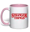 Чашка с цветной ручкой Stranger things logo Нежно розовый Чашка с цветной ручкой Stranger things logo Нежно розовый фото