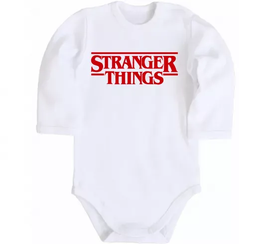 Детский боди Stranger things logo Белый фото