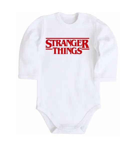 Дитячий бодік Stranger things logo Білий фото