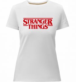 Жіноча преміум футболка Stranger things logo