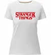 Женская премиум футболка Stranger things logo Белый фото
