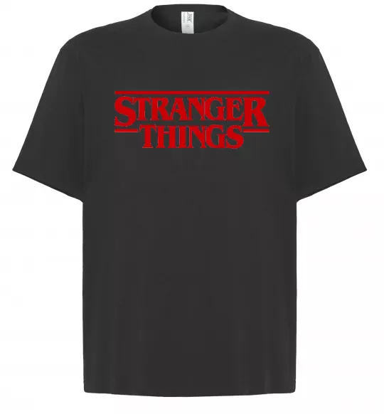 Футболка Оверсайз Stranger things logo Черный фото