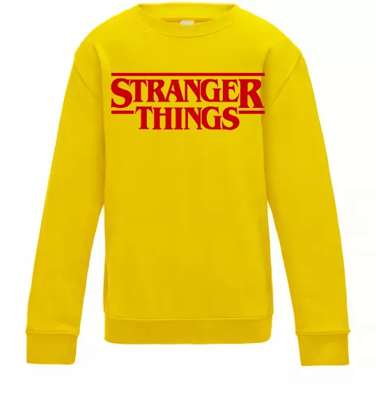 Детский Свитшот Stranger things logo Солнечно желтый фото
