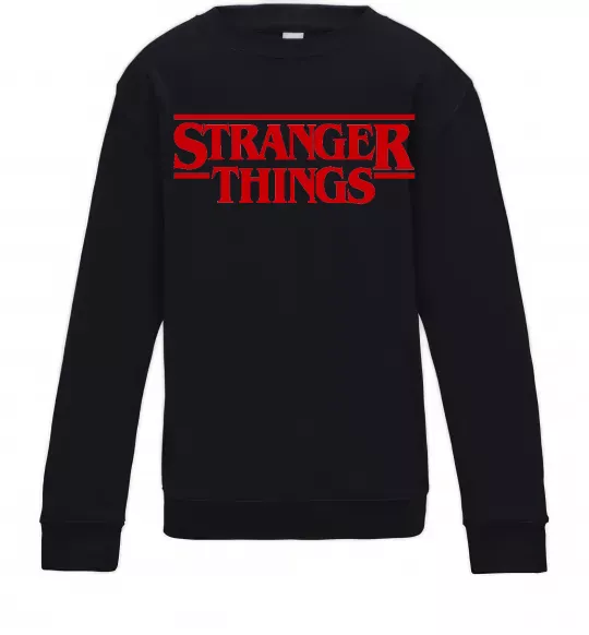 Детский Свитшот Stranger things logo Черный фото