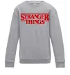 Детский Свитшот Stranger things logo Серый меланж фото