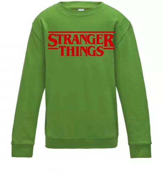 Детский Свитшот Stranger things logo Лаймовый фото