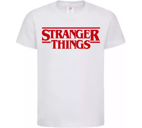 Детская футболка Stranger things logo Белый фото