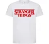 Детская футболка Stranger things logo Белый фото