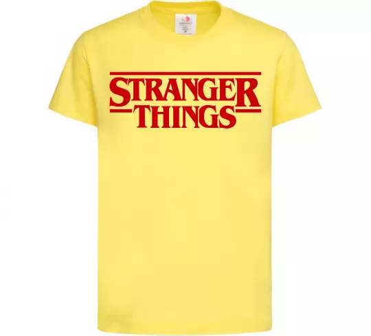 Детская футболка Stranger things logo Лимонный фото