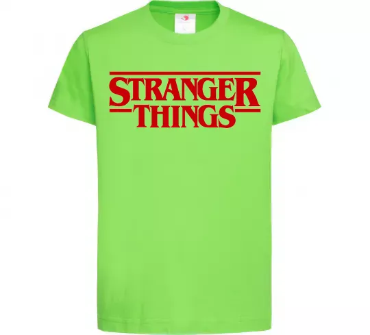 Детская футболка Stranger things logo Лаймовый фото