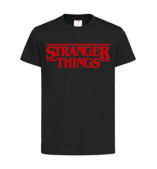 Детская футболка Stranger things logo Черный фото