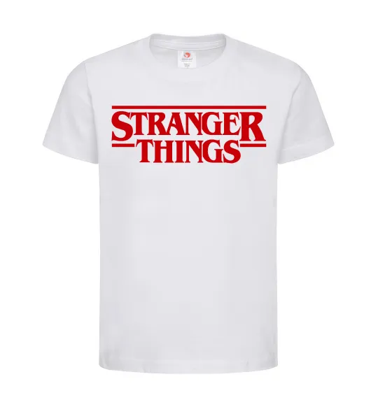 Детская футболка Stranger things logo Белый фото