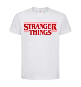 Детская футболка Stranger things logo Белый фото