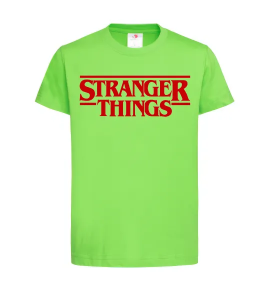 Детская футболка Stranger things logo Лаймовый фото