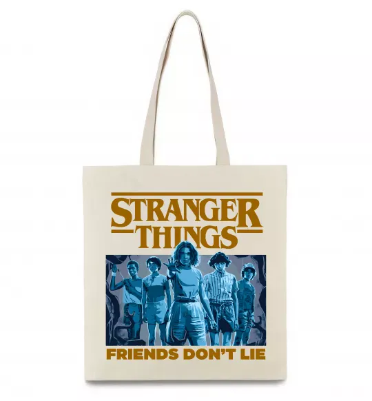 Эко-сумка Friends don`t lie Stranger things Бежевый фото