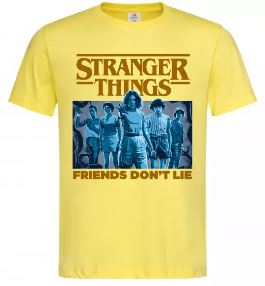 Чоловіча футболка Friends don`t lie Stranger things Лимонний фото