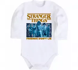 Детский боди Stranger things ABCD Белый фото