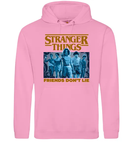 Женская толстовка (худи) Friends don`t lie Stranger things Розовый фото