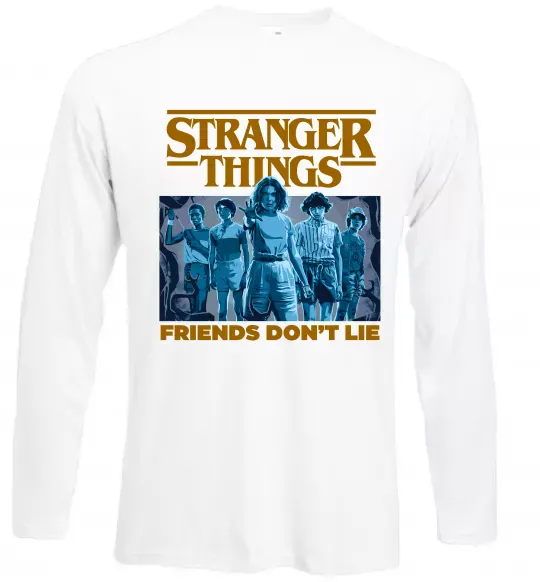 Лонгслив Friends don`t lie Stranger things Белый фото
