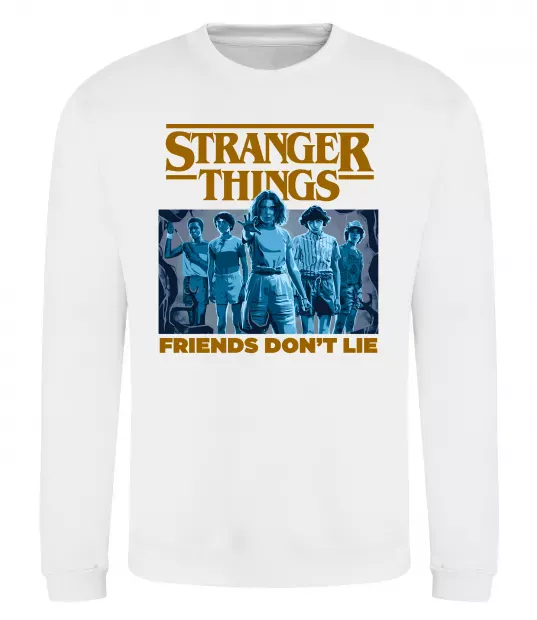 Світшот Friends don`t lie Stranger things Білий фото
